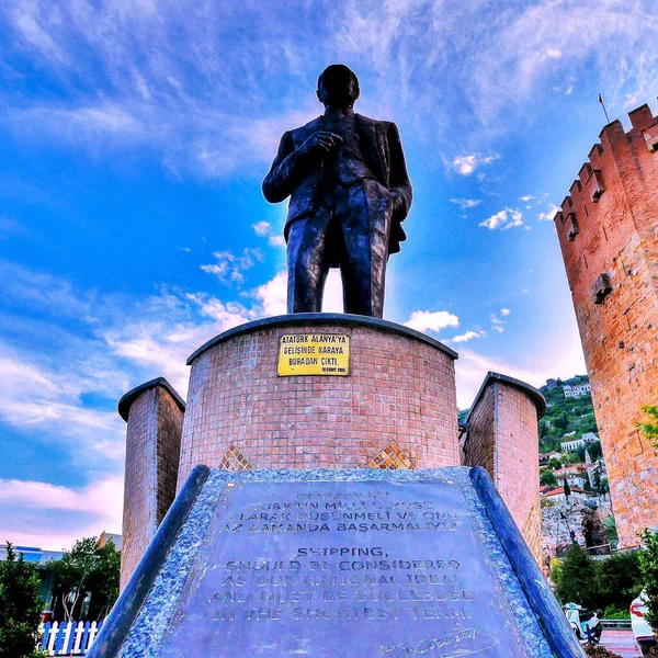 Antalya Alanya Város Gyönyörű Szikla Panoráma Jelenetek — Stock Fotó