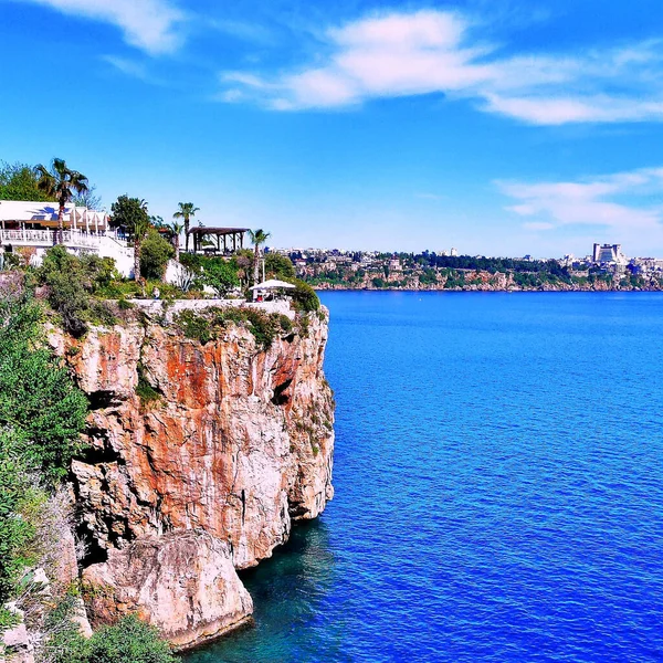 Antalya Stadtansichten Mit Panoramischen Landschaften Klippenansichten Und Architektonischen Details — Stockfoto