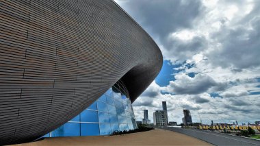 Londra şehir manzarası ve çiçek yatakları 