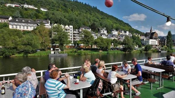 Cochem Γερμανία Ferry Ταξίδι Πανοραμική Θέα — Φωτογραφία Αρχείου