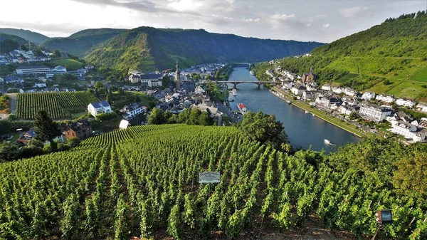 Svizzera Basilea Germania Cochem Vista Sul Fiume Forte Bicicletta — Foto Stock