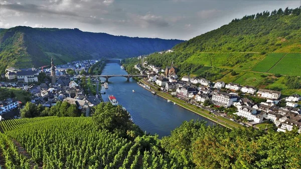 Switzerland Basel Germany Cochem River Fort Views Bike — Foto de Stock