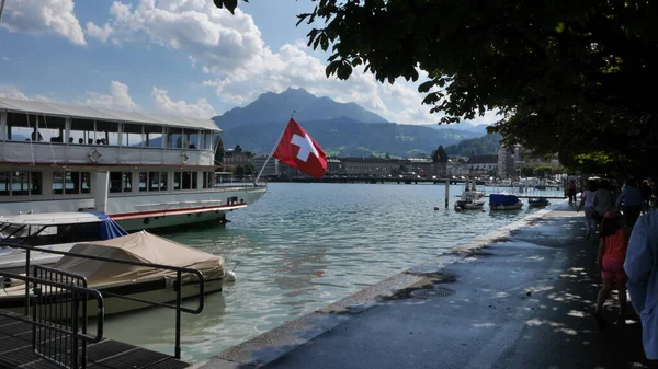 Suiza Día Alrededor Del Lago Vistas Panorámicas —  Fotos de Stock