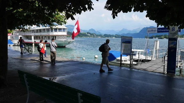 Suiza Día Alrededor Del Lago Vistas Panorámicas —  Fotos de Stock