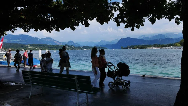 Svizzera Una Giornata Intorno Lago Vista Panoramica — Foto Stock