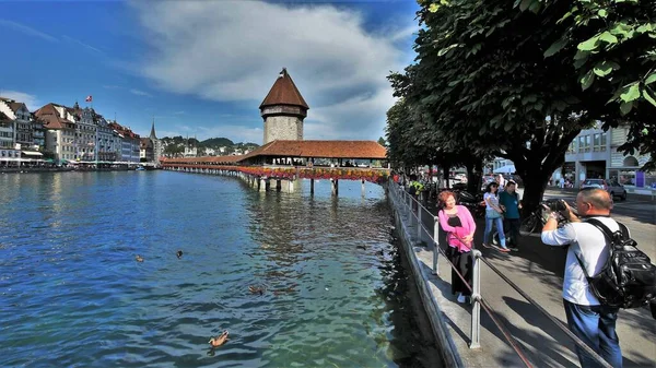 Widoki Jeziora Zurych Panoramiczne Widoki — Zdjęcie stockowe