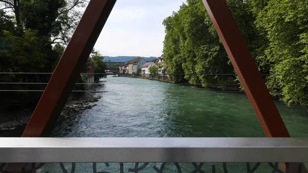 Ελβετία Πόλη Και Λίμνη Luzern Θέα Σκάφος — Φωτογραφία Αρχείου