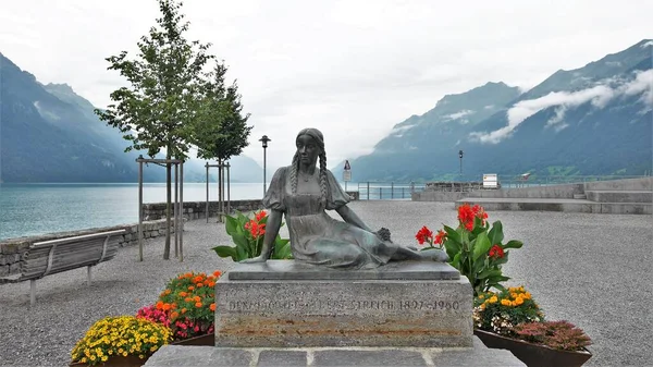Ελβετία Ορεινά Σπίτια Και Βουνά Και Luzern Θέα Στη Λίμνη — Φωτογραφία Αρχείου