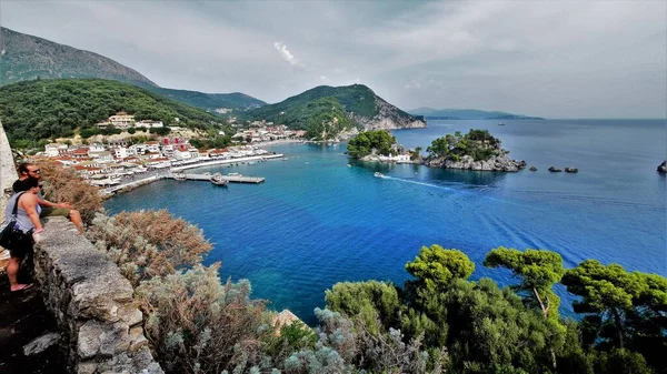 Las Vacaciones Griegas Con Hermosos Paisajes Vistas Mar —  Fotos de Stock