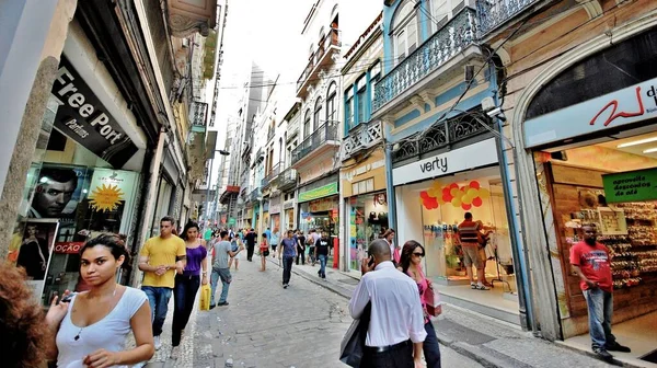 Rio Janeiro Város Tengerre Néző Kilátással Utcák Emberek — Stock Fotó