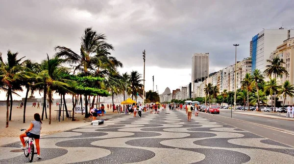 Cidade Rio Janeiro Vista Para Mar Ruas Pessoas — Fotografia de Stock