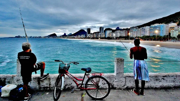 Rio Janeiro Com Praias Areia Pescadores Vista Panorâmica Cidade Mar — Fotografia de Stock