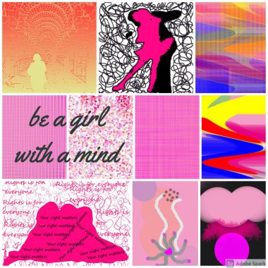 Kolaj sanatı farklı tasarım ve renklerde çalışır 