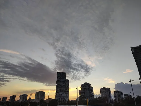 Barcelone Espagne Coucher Soleil Sur Plage Diagonal Mar Septembre Les — Photo