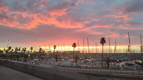 Barcelona España Vistas Panorámicas Ciudad Mar Desde Ciutat Vella —  Fotos de Stock