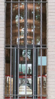 Barselona İspanya panoramik şehir görüşleri ve soyut modern çizimler 