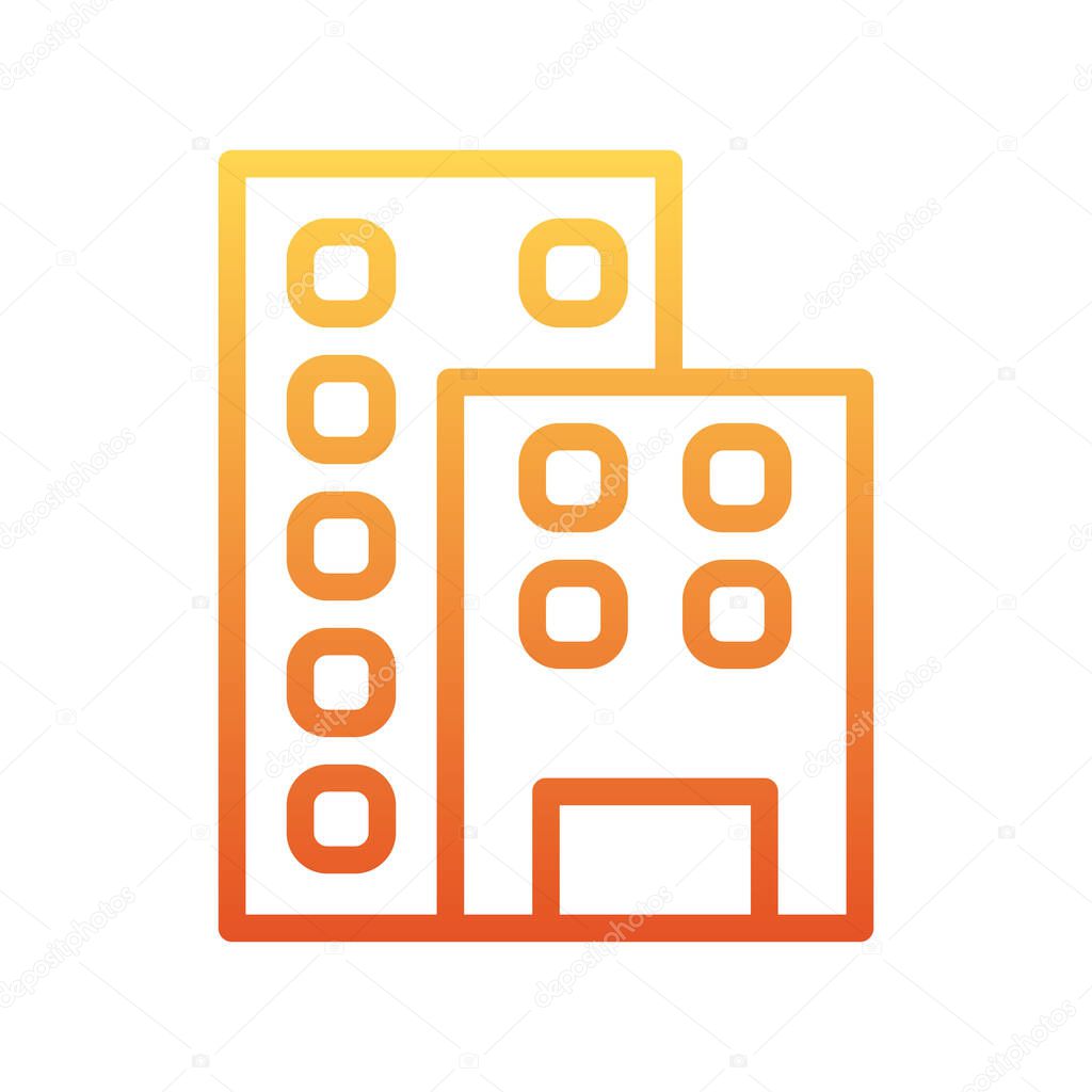 illustration vector and logo Building gradient line style. icon on white background. Icon sign from modern collection for mobile concept and web apps design. Nice design perfect.