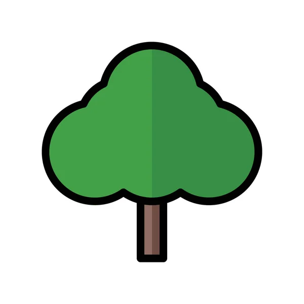 Vetor Ilustração Logotipo Árvore Flatline Estilo Ícone Fundo Branco Ícone —  Vetores de Stock