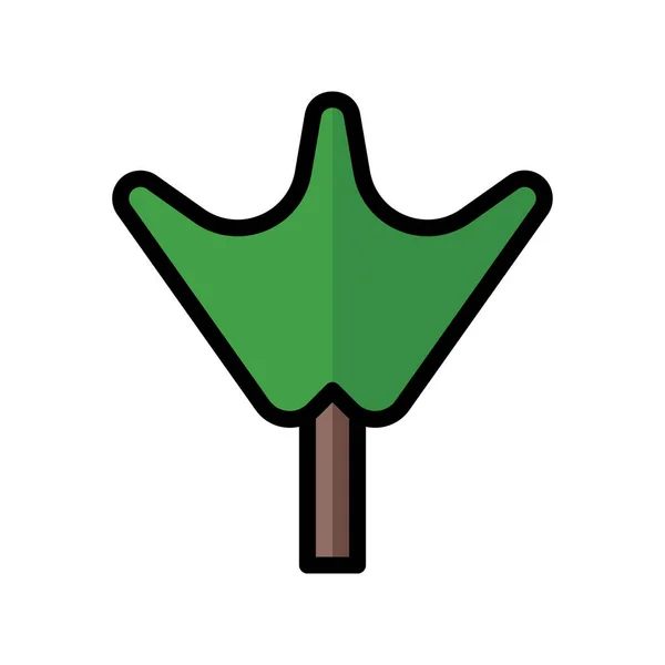 Vetor Ilustração Logotipo Árvore Flatline Estilo Ícone Fundo Branco Ícone — Vetor de Stock