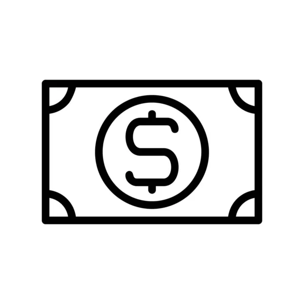 Ilustración Vector Logotipo Dinero Contornos Estilo Icono Sobre Fondo Blanco — Archivo Imágenes Vectoriales