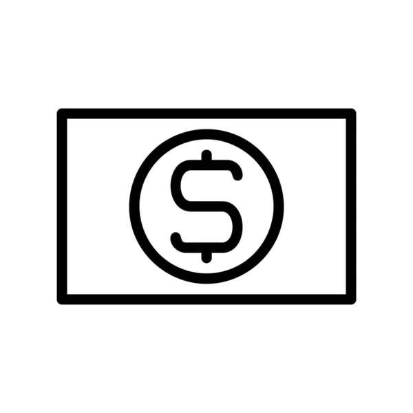 Ilustración Vector Logotipo Dinero Contornos Estilo Icono Sobre Fondo Blanco — Archivo Imágenes Vectoriales