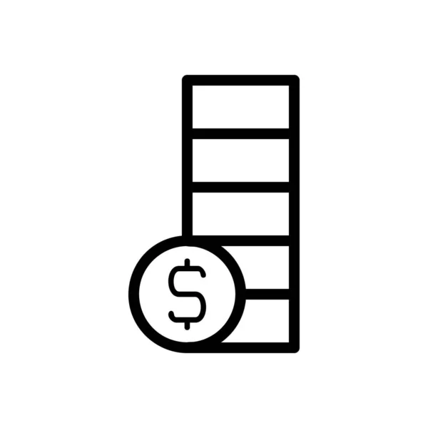 Ilustración Vector Logotipo Dinero Contornos Estilo Icono Sobre Fondo Blanco — Archivo Imágenes Vectoriales