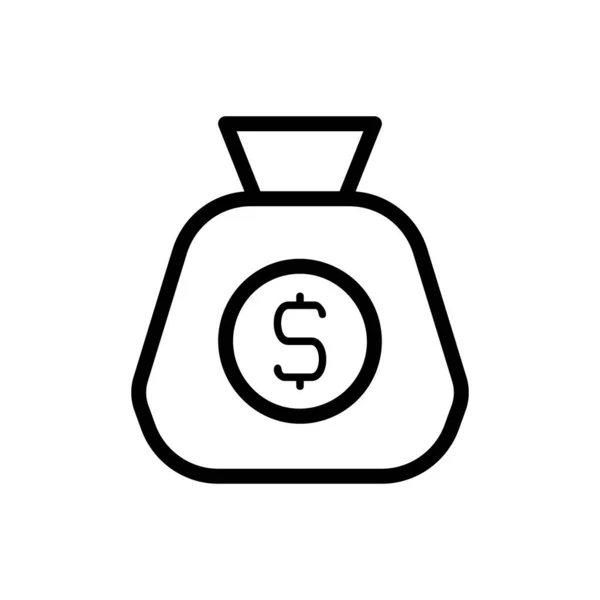 Ilustrace Vektor Logo Peníze Osnovy Styl Ikona Bílém Pozadí Ikona — Stockový vektor