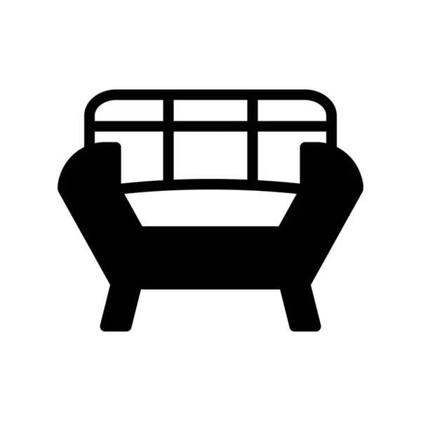 Vetor Ilustração Logotipo Sofá Estilo Dualtone Ícone Fundo Branco Ícone — Vetor de Stock