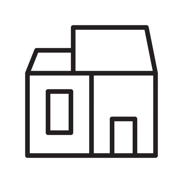Vektor Ilustrasi Dan Rumah Logo Menguraikan Gaya Ikon Pada Latar - Stok Vektor