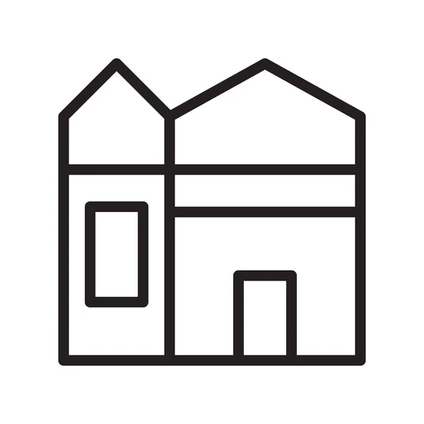 Illustrationsvektor Und Logo Haus Umreißt Stil Symbol Auf Weißem Hintergrund — Stockvektor