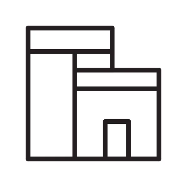 Vektor Ilustrasi Dan Rumah Logo Menguraikan Gaya Ikon Pada Latar - Stok Vektor