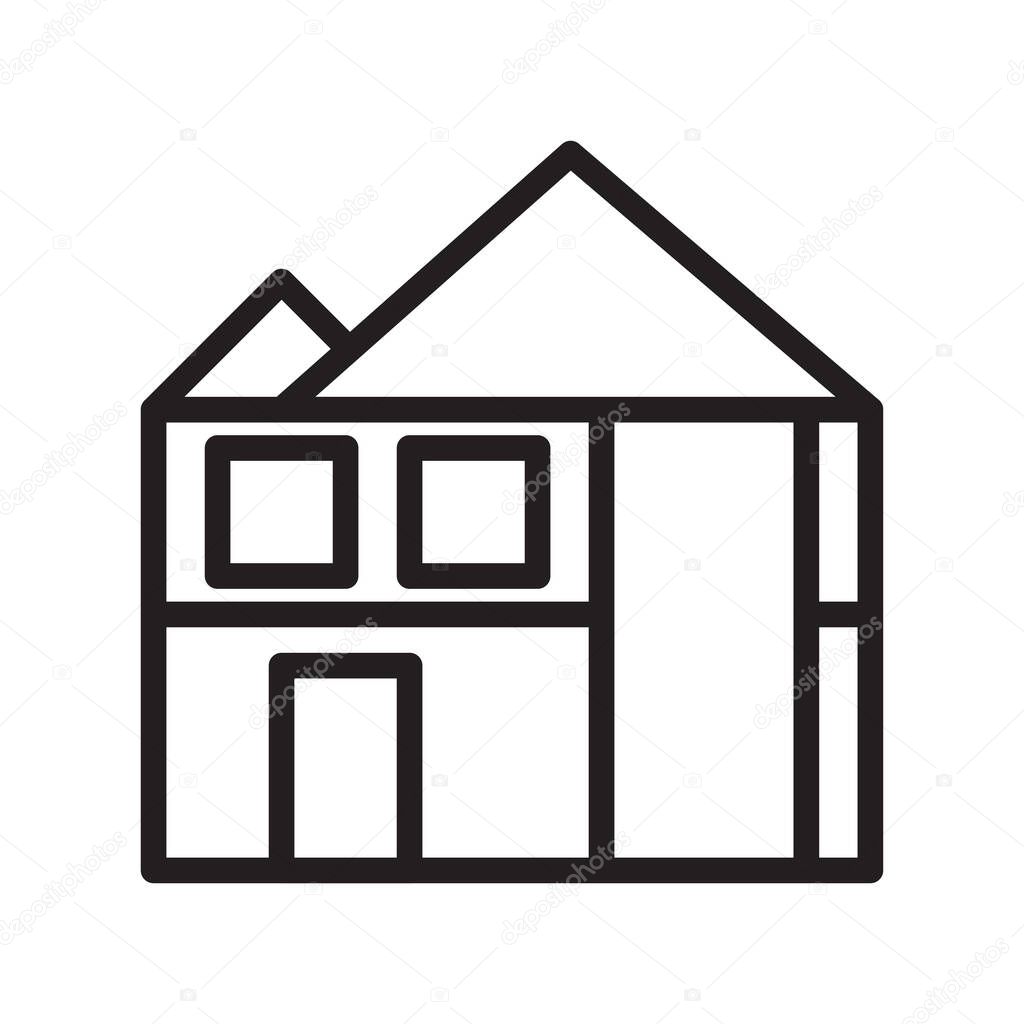 Illustration vector and logo house outlines style. icon on white background. Icon sign from modern collection for mobile concept and web apps design. Nice design perfect.