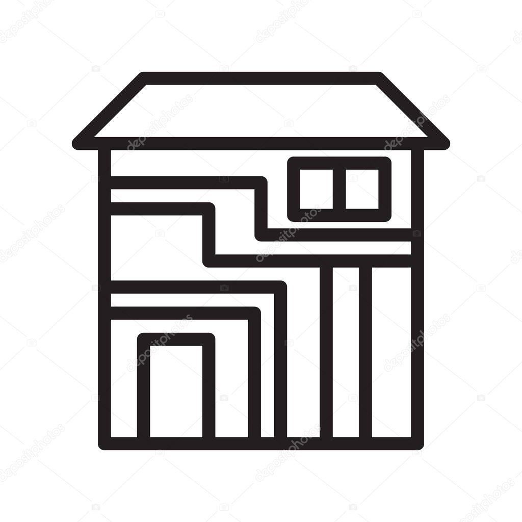 Illustration vector and logo house outlines style. icon on white background. Icon sign from modern collection for mobile concept and web apps design. Nice design perfect.