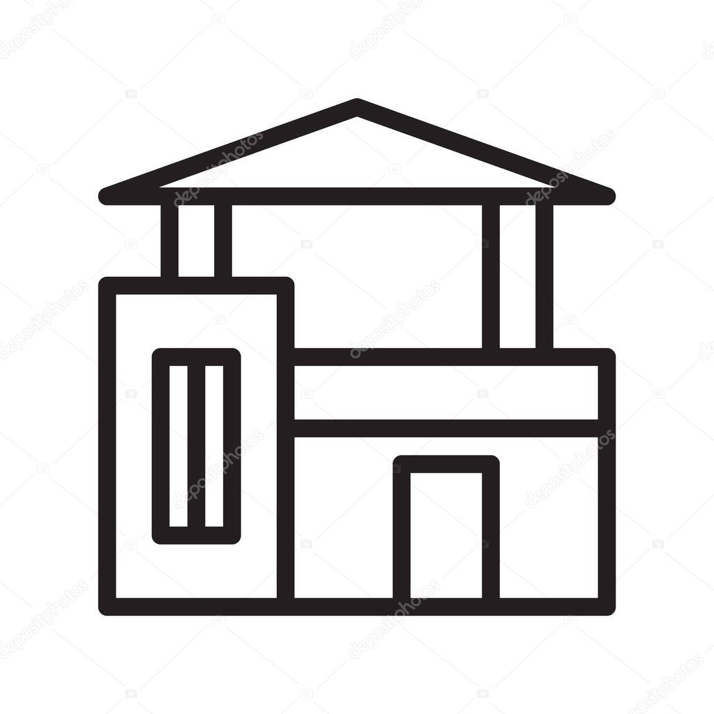 Illustration vector and logo house outlines style. icon on white background. Icon sign from modern collection for mobile concept and web apps design. Nice design perfect.