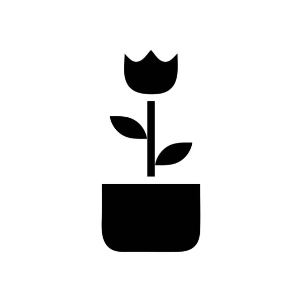 Illustration Vecteur Logo Plante Style Solide Icône Sur Fond Blanc — Image vectorielle