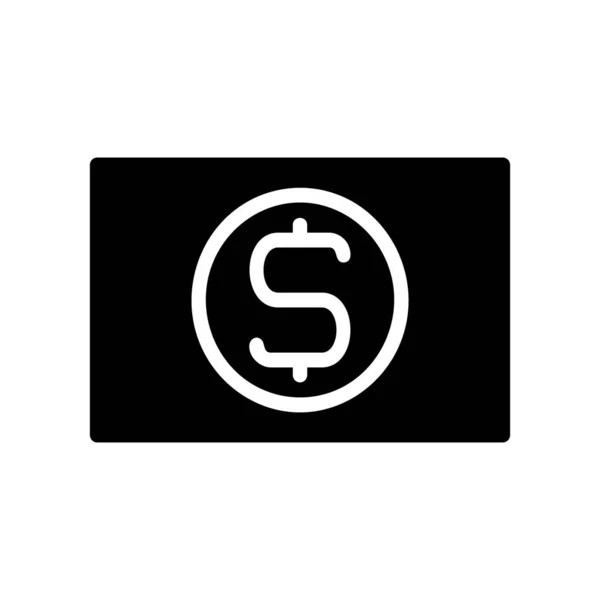 Vetor Ilustração Logotipo Dinheiro Estilo Sólido Ícone Fundo Branco Ícone — Vetor de Stock