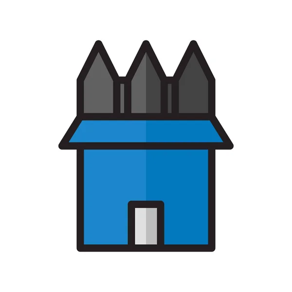 Εικονογράφηση Διάνυσμα Και Λογότυπο Σπίτι Filat Γραμμές Στυλ Εικονίδιο Λευκό — Διανυσματικό Αρχείο