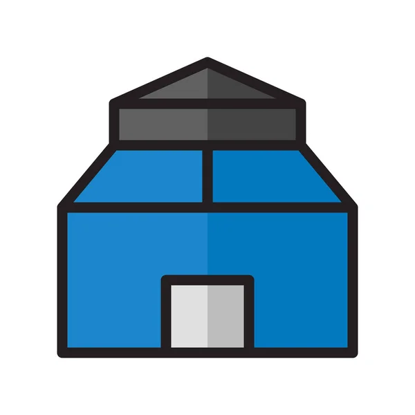 Illustration Vektor Und Logo Haus Filat Linien Stil Symbol Auf — Stockvektor