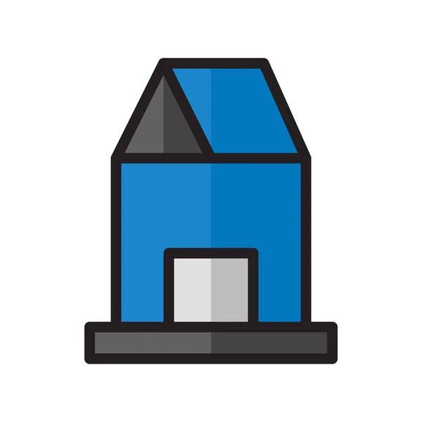 Illustratie Vector Logo Huis Filat Lijnen Stijl Pictogram Witte Achtergrond — Stockvector