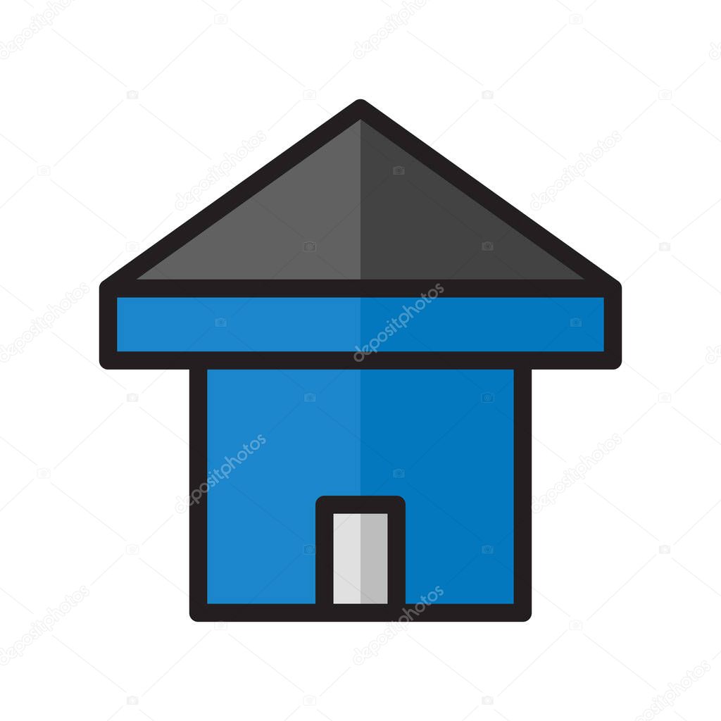 Illustration vector and logo house filat lines style. icon on white background. Icon sign from modern collection for mobile concept and web apps design. Nice design perfect.