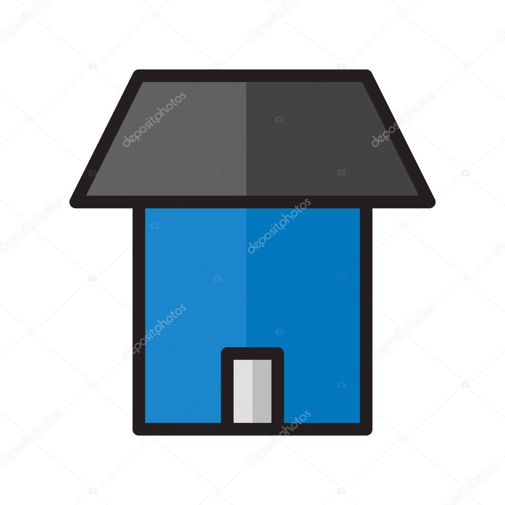 Illustration vector and logo house filat lines style. icon on white background. Icon sign from modern collection for mobile concept and web apps design. Nice design perfect.