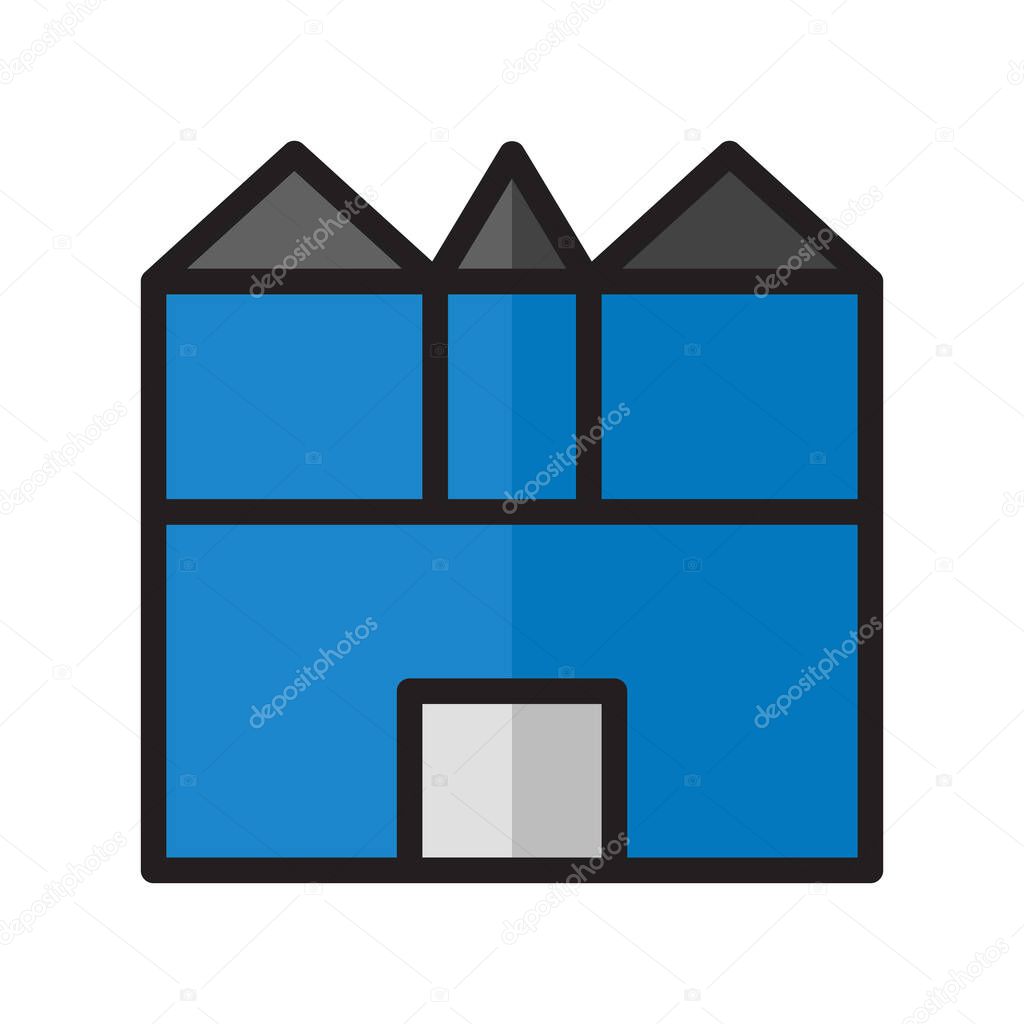 Illustration vector and logo house filat lines style. icon on white background. Icon sign from modern collection for mobile concept and web apps design. Nice design perfect.