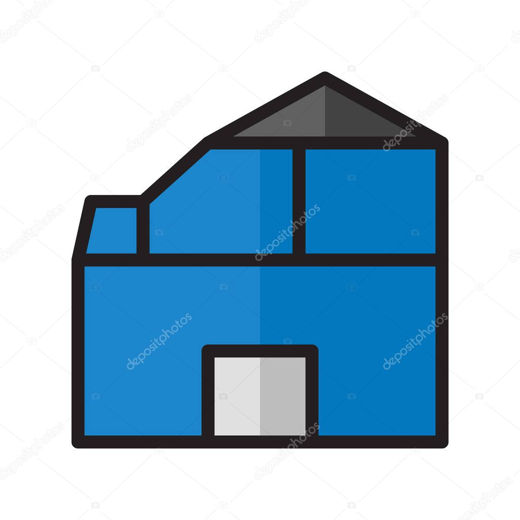 Illustration vector and logo house filat lines style. icon on white background. Icon sign from modern collection for mobile concept and web apps design. Nice design perfect.