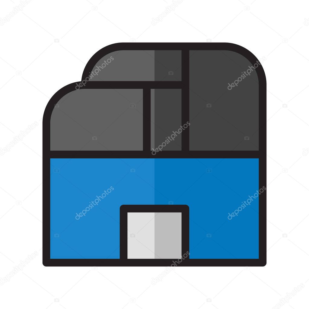 Illustration vector and logo house filat lines style. icon on white background. Icon sign from modern collection for mobile concept and web apps design. Nice design perfect.