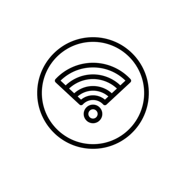 Vetor Ilustração Logotipo Wifi Delineia Estilo Ícone Fundo Branco Ícone — Vetor de Stock