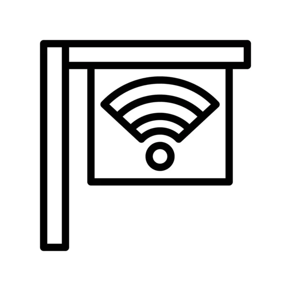 Vetor Ilustração Logotipo Wifi Delineia Estilo Ícone Fundo Branco Ícone — Vetor de Stock