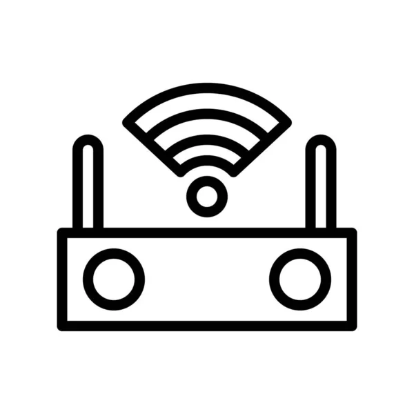 Vetor Ilustração Logotipo Wifi Delineia Estilo Ícone Fundo Branco Ícone — Vetor de Stock