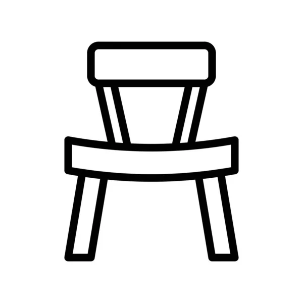 Vetor Ilustração Logotipo Cadeira Esboços Estilo Ícone Fundo Branco Ícone — Vetor de Stock