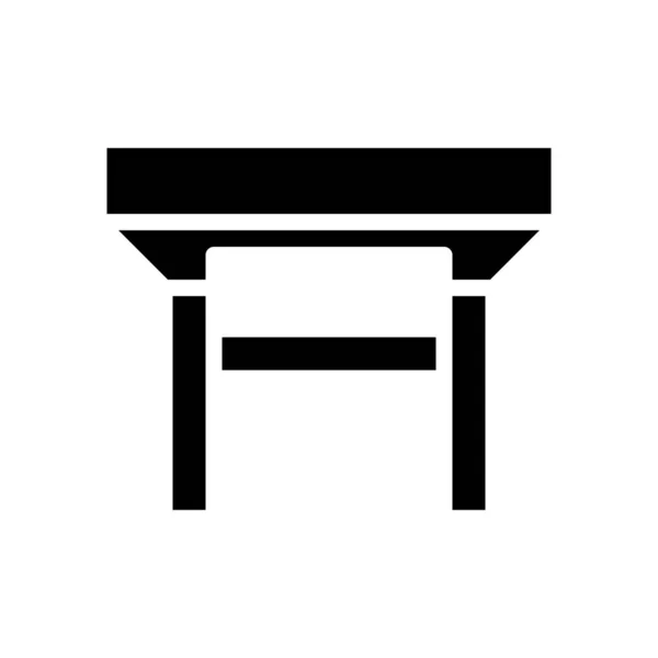 Ilustración Vector Logotipo Tabla Estilo Sólido Icono Sobre Fondo Blanco — Archivo Imágenes Vectoriales