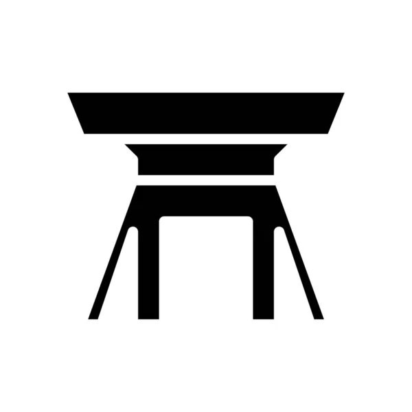 Çizim Vektörü Logo Tablosu Katı Stili Beyaz Arkaplanda Simge Mobil — Stok Vektör